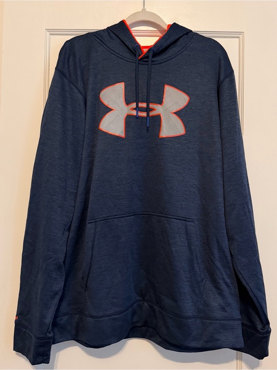 Under Armour Other - Under Armour Storm ColdGear Hoodie Men’s 2XL Navy Orange Loose Fit Pullover